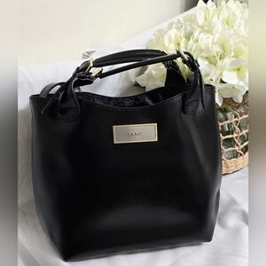 DKNY Saffiano Leather Satchel Tote | Black Handbag | NWOT